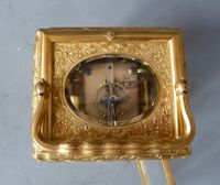 Een mooie gorge case  Franse reiswekker, Drocourt, 8 daags, kalender en wekker, gedateerd 1868. - afbeelding 3