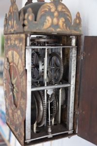 Renaissance Eisenuhr,polychrome Renaissance  iron wall clock, with balance. Circa 1650, South Germany. - image 3
