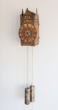 Renaissance Eisenuhr,polychrome Renaissance  iron wall clock, with balance. Circa 1650, South Germany. - image 5