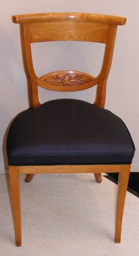 Grote set van 12 iepenhouten Empire eetkamerstoelen - afbeelding 2