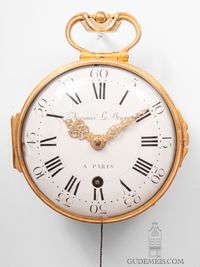Een zeldzame Franse Louis XVI wandklok met kwartierrepetitie, Meunier Le Jeune, circa 1770. - afbeelding 2