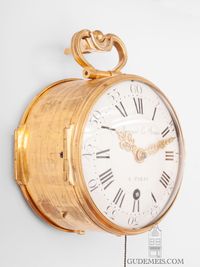 Een zeldzame Franse Louis XVI wandklok met kwartierrepetitie, Meunier Le Jeune, circa 1770. - afbeelding 6