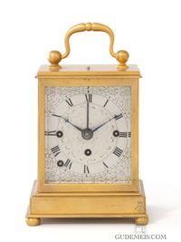 A small Austrian grande sonnerie travel clock, circa 1850. - image 5