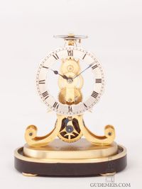 A miniature English brass skeleton clock, Fenton Bury, circa 1850. - image 2