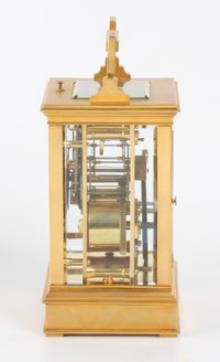 A French gilt brass Anglaise carriage clock with repeat, circa 1880. - image 3