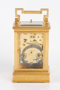 A French gilt brass Anglaise carriage clock with repeat, circa 1880. - image 4