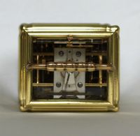 A French porcelain mounted gilt brass carriage alarm clock,circa 1880 - image 2