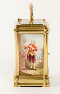 A French porcelain mounted gilt brass carriage alarm clock,circa 1880 - image 6