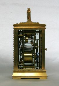 An attractive French brass paste set Anglaise carriage clock with alarm, circa 1900. - image 2