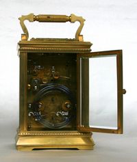 An attractive French brass paste set Anglaise carriage clock with alarm, circa 1900. - image 3