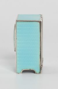 A miniature Swiss silver light blue guilloche translucent enamel timepiece, circa 1900 - image 4