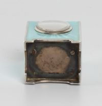 A miniature Swiss silver light blue guilloche translucent enamel timepiece, circa 1900 - image 7