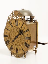 A well engraved French brass alarm lantern timepiece, circa 1740 - image 1
