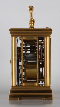 A fine French gilt brass Corniche carriage clock with quarter repeat and alarm, Ecalle, circa 1880 - image 4