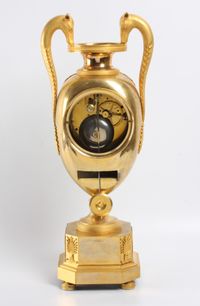 A large French Empire ormolu urn mantel clock with mythical animals, circa 1800 - image 4