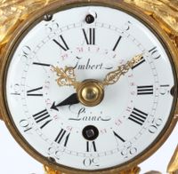 Een kleine Frans Louis XVI vuurverguld bronzen pendule, Imbert L'aîné, circa 1765 - afbeelding 3