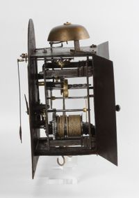 A Swiss brass and iron 'Kuhschwanz' alarm wall timepiece, circa 1720 - image 3