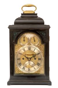 A small English ebonised table clock with quarter repeat, James Wittit London, circa 1740 - image 1