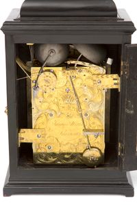 A small English ebonised table clock with quarter repeat, James Wittit London, circa 1740 - image 3