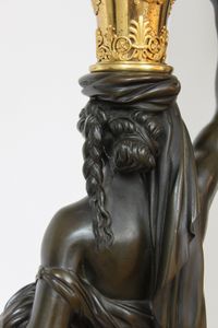 Een groot paar Franse Louis XVI bronzen kandelaars, François Remond, circa 1800 - afbeelding 6