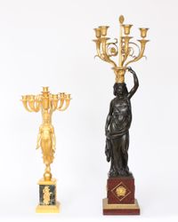 Een groot paar Franse Louis XVI bronzen kandelaars, François Remond, circa 1800 - afbeelding 7