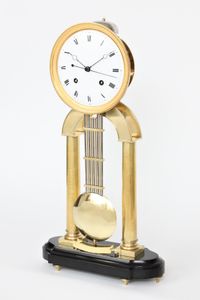 Een grote messing skeletregulateur attr. Hubert Sarton, circa 1820. - afbeelding 5