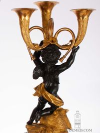 An important pair French Empire ormolu and bronze sculptural candelabra, circa 1800 - image 3