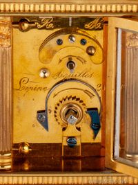 A small French glit brass travel clock by Lepine, circa 1900. - image 7