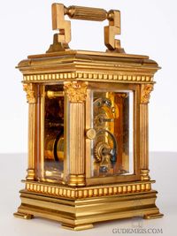A small French glit brass travel clock by Lepine, circa 1900. - image 8