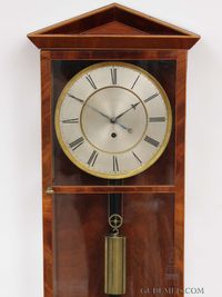 Een Oostenrijkse mahonie ‘Dachluhr’ regulateur wandklok, circa 1840. - afbeelding 3