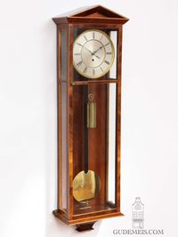 Een Oostenrijkse mahonie ‘Dachluhr’ regulateur wandklok, circa 1840. - afbeelding 2