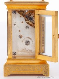 A sub miniature Swiss gilt brass and enamel carriage clock, circa 1890. - image 4