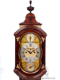 A very unusual English mahogany bracket wall clock, Chater & Sons. - image 7