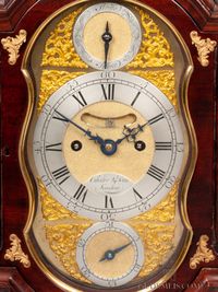A very unusual English mahogany bracket wall clock, Chater & Sons. - image 4