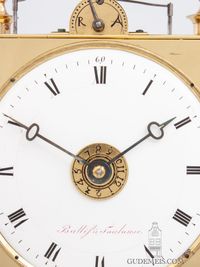A French brass Capucine travel clock with strike and alarm, Ballif A Toulouse, circa 1800. - image 4