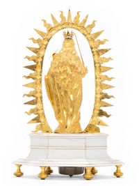 Une horloge de table de la Renaissance figurative allemande du Sud "Madone avec l'enfant", vers 1630. - image 1