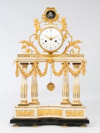 A monumental French Louis XVI marble and ormolu portico mantel clock, Bianchi & Cie A Paris, circa 1770. - image 2