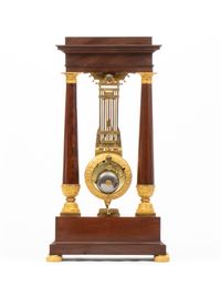 A French late Empire ormolu mounted portico mantel clock with oscillating movement, circa 1825. - image 3