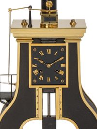Eine französische patinierte bronzierte Industrie-Pendeluhr 'Dampfhammer', Guilmet um 1880 - image 1