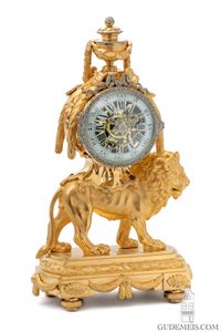 An exceptional French Louis XVI ormolu marcasite-mounted mantel clock ‘au lion’, attr. to Jean-Joseph de Saint-Germain, circa 1770. - image 3