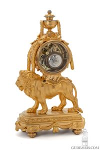 Eine seltene französische Louis XVI vergoldete Bronzeuhr 'au lion', Jean-Joseph de Saint-Germain, um 1770 - image 3