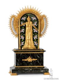 Eine seltene französische emaillierte und vergoldete Pendeluhr „Brass en l'air“, um 1880. - image 1