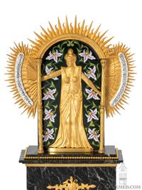 Eine seltene französische emaillierte und vergoldete Pendeluhr „Brass en l'air“, um 1880. - image 3