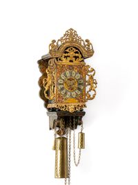 A miniature Dutch Frisian polychrome stoelschippertje ‘wall clock’, circa 1780 - image 1