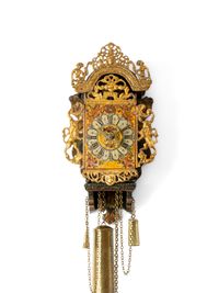 A miniature Dutch Frisian polychrome stoelschippertje ‘wall clock’, circa 1780 - image 2