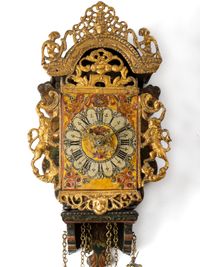 A miniature Dutch Frisian polychrome stoelschippertje ‘wall clock’, circa 1780 - image 3
