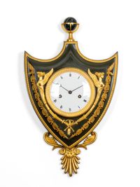 Eine seltene französische Empire-Wanduhr aus patiniertem und vergoldetem Bronze, um 1800 hergestellt. - image 2