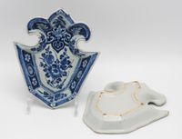 Pair of Dutch Delft Fleur-de-Lys Sweetmeat Dishes - image 3