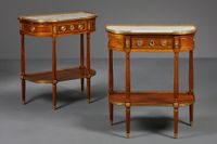 Paar Franse Louis XVI consoles dessertes - afbeelding 1