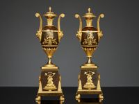 Pair of French Empire Retour d’Égypte ornamental vases - image 2
